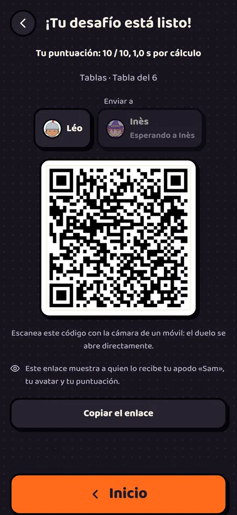 Captura del juego: Retar a un amigo o una amiga